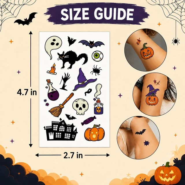 Alt view image 4 of 7 - Glow in the Dark Halloween Temporary Tattoos 360 Pcs for Boys & Girls