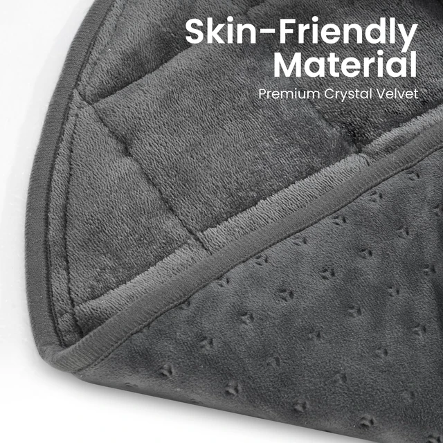 Alt view image 4 of 7 - Weighted Heating Pad for Back, Cramps, Lap, 5lbs, 29x24 inch, Grey