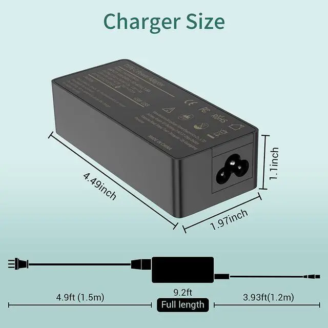 Alt view image 5 of 7 - Chromebook Charger, USB C Laptop Charger, 45W 65W Fast Charging for Dell Samsung HP Asus Acer Google Chromebook Charger, fit USB Computer Chargers for Laptops, Type c chromebook Charger