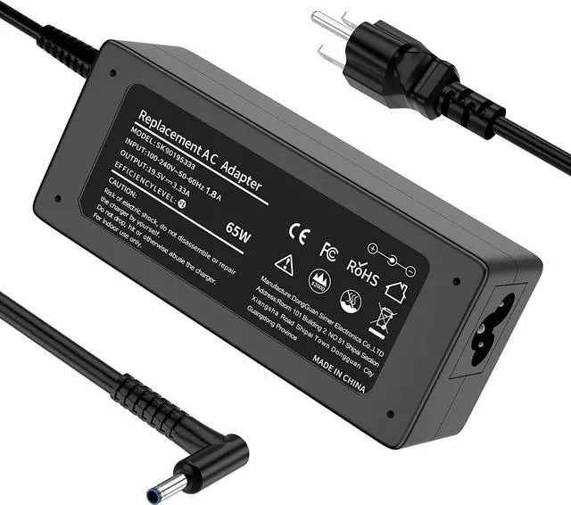 Main image of HP Pavilion Laptop Charger, 65W for HP Pavilion X360 Charger, 10 11 13 14 15 17 INCH HP Envy STEAM Notebook Replacement 710412-001 15-cd040wm 15-cs0053cl 10-e010nr 14-dh2011nr 14m-ba114dx AC Adapter