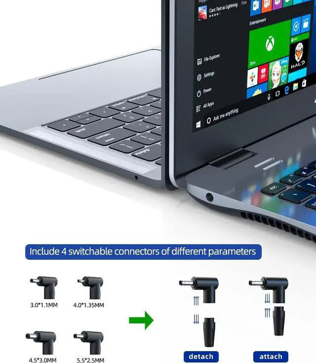 Alt view image 3 of 7 - Charger for Asus Laptop, UL Certified Safety, Round Connector, 65W, 45W, 33W