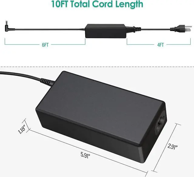 Alt view image 4 of 6 - New 19.5V 65W 45W Laptop Charger for HP Stream 11 13 14, Probook 430 440 450 455 470 640, Elitebook 745 820 830 840 850 Chromebook, Pavillion, Envy, Spectre and More Hp AC Adapter Power Supply