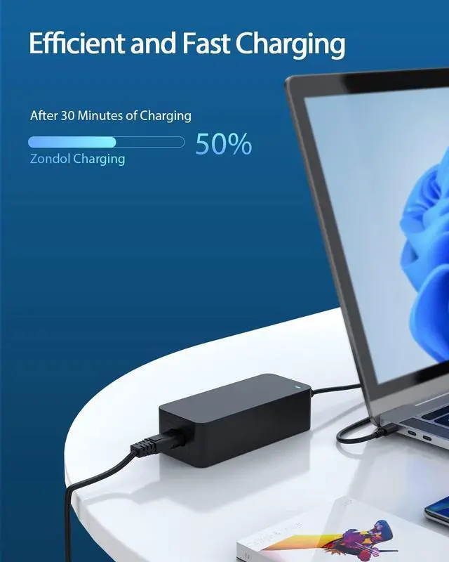 Alt view image 3 of 6 - USB Type-C Charger Replacement for Lenovo Thinkbook 14 15 16 13s 13x 14s Yoga Plus G1 G2 G3 G4 G4+ G5 G6 G7 Laptop, 65W 45W, (UL Certified Safety), Fast Charging, 10Ft Power Cord