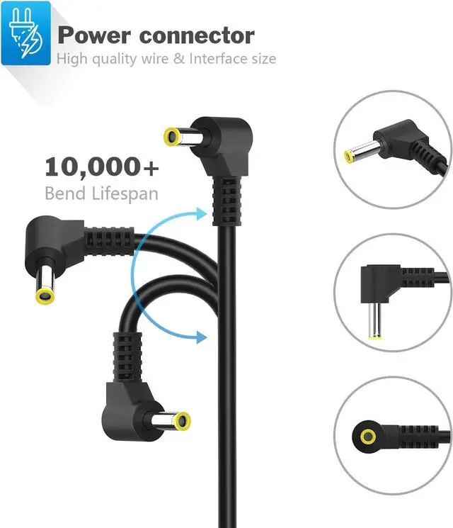 Alt view image 2 of 7 - 12V 2A Laptop Charger for Gateway Power Cord, Computer Wall Charger Gateway GWTN116-1 GWTC116-1 GWTC116-2 GWTN116-3 GWTN141-1 GWTN141-5 GWTN156-11 GWTN133-1 GWNC21524