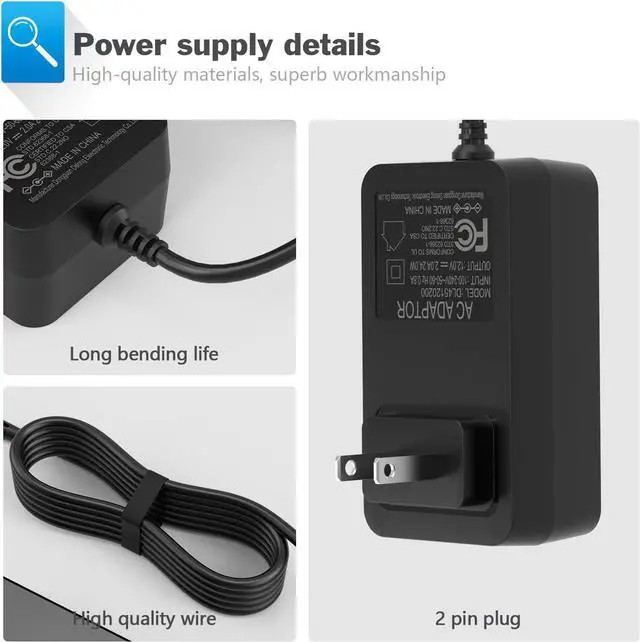 Alt view image 4 of 7 - 12V 2A Laptop Charger for Gateway Power Cord, Computer Wall Charger Gateway GWTN116-1 GWTC116-1 GWTC116-2 GWTN116-3 GWTN141-1 GWTN141-5 GWTN156-11 GWTN133-1 GWNC21524