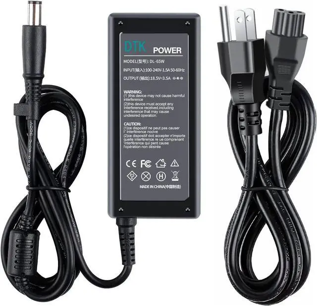 Main image of Dtk 18.5V 3.5A 65W for HP Ac Adapter Laptop Computer Charger Notebook PC Power Cord Supply Source Plug Connector Size: 7.4 x 5.0 mm with pin Inside