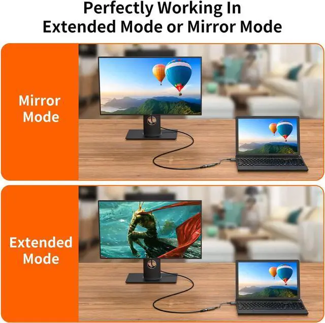 Alt view image 4 of 6 - 4K DisplayPort to HDMI Adapter Cable Gold-Plated Uni-Directional Display Port DP to HDMI Screen Converter (Male to Female) Compatible for  HP  GPU AMD NVIDIA More Passive