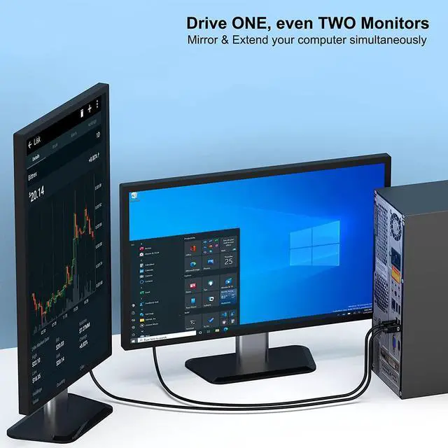 Alt view image 3 of 7 - Mini DisplayPort to DVI Cable, Benfei Mini DisplayPort to DVI 10 Feet Cable (Thunderbolt 2 Compatible) with MacBook Air/Pro, Surface Pro/Dock, Monitor, Projector