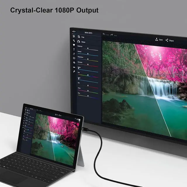 Alt view image 4 of 7 - Mini DisplayPort to DVI Cable, Benfei Mini DisplayPort to DVI 10 Feet Cable (Thunderbolt 2 Compatible) with MacBook Air/Pro, Surface Pro/Dock, Monitor, Projector