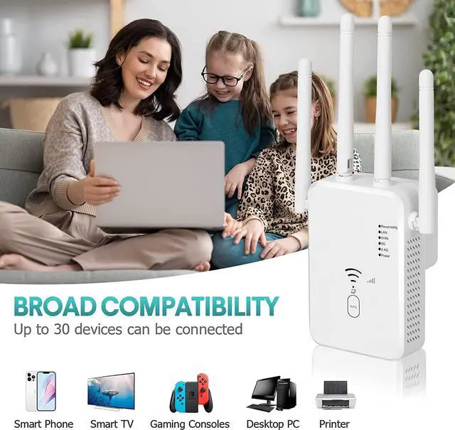 Alt view image 6 of 7 - WiFi Extender 1200Mbps, WiFi Extenders Signal Booster for Home, WiFi Range Extender Signal Booster up to 8000sq.ft, WiFi Booster, WiFi Extender Outdoor, Internet Booster, Internet Extender