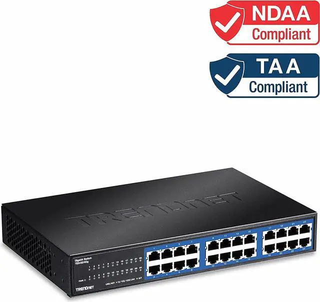 Alt view image 2 of 7 - TRENDnet 24-Port Unmanaged Gigabit 10/100/1000 Mbps GREENnet Metal Housing Switch, 48 Gbps Switching Fabric, Fanless, Rack Mountable, TEG-S24G
