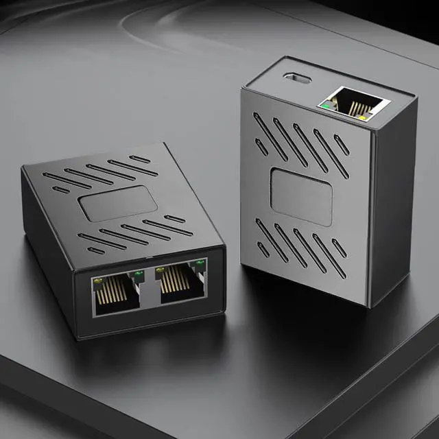 Alt view image 7 of 7 - RJ45 Ethernet Spliter 1 to 2, Ethernet Swtich1 Female to 2 Female with USB Power Cable, RJ45 Splitter for Cat5/5e/6/7/8 Cable [2 Devices Simultaneously Networking]