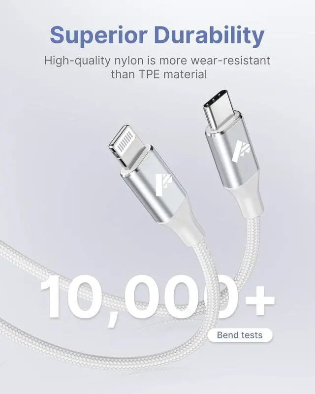 Alt view image 5 of 6 - USB C to Lightning Cable 3ft 2Pack, Power Delivery USB C iPhone Cables MFi Certified Braided Type C iPhone Charger Cord Fast Charging Compatible iPhone 11 12 13 14 Pro Max X XS XR 8 7 6s Plus SE, iPad