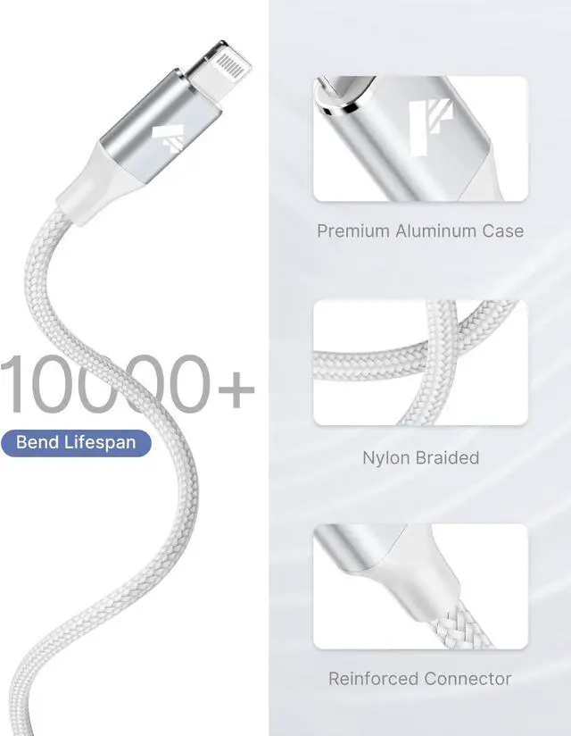 Alt view image 6 of 6 - USB C to Lightning Cable 3ft 2Pack, Power Delivery USB C iPhone Cables MFi Certified Braided Type C iPhone Charger Cord Fast Charging Compatible iPhone 11 12 13 14 Pro Max X XS XR 8 7 6s Plus SE, iPad