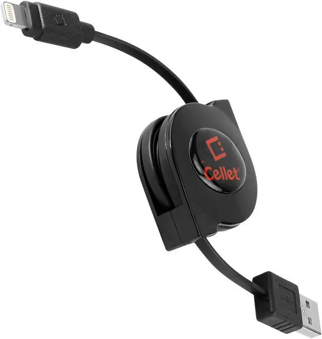 Main image of Retractable Lightning iPhone Cable, Charging Cord Compatible with Apple iPhone 14 Pro Max Plus mini 13 12 11 Xs Xr X SE 8 7 6 5 iPad Pro Air Mini 6 iPod Touch, Nano (MFI Certified) (Lighting Black)