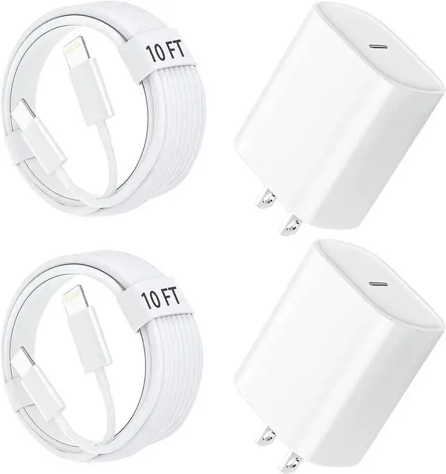 Main image of i Phone 14 13 12 Charger 10 FT Long USB C to Lightning Cable [MFi Certified] with 20W Type C Fast Charging Block & Cord for iPhone 14 Pro Max/14 Pro/14 Plus/14/13 12 11 Pro Max Mini, iPad 2Pack