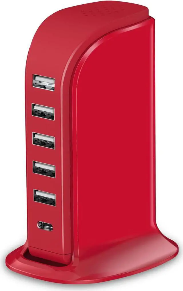 Main image of USB Phone Charger 6 Ports 40W Upoy, Type C Wall Charger Smart 6A, Charging Tower with 5ft Power Cord, USB Power Adapter Fast Charging, Smart Home Device Charging Station, iPhone/Ipad Accessories