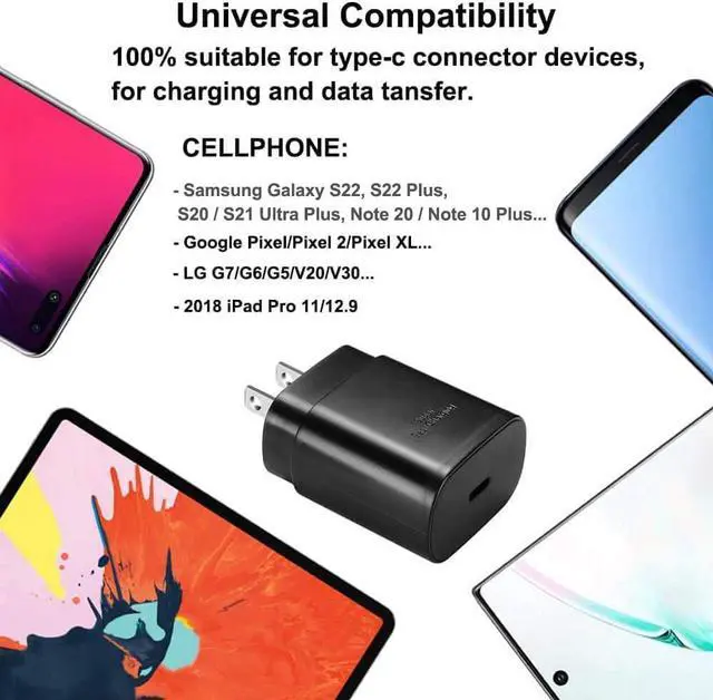 Alt view image 6 of 7 - Samsung USB-C Super Fast Charging Wall Charger-25W PD Charger Adapter with Type-C Cable(6.6ft) for Samsung Galaxy S24/S24 Ultra/S24+/S23/S23 Ultra/S23+/S22/S22+/S22 Ultra/S21/S21+/S21 Ultra/Note20