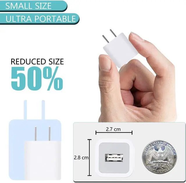 Alt view image 3 of 7 - Cube for iPhone Charger, 2 Set 3FT USB to Lightning Cable with USB Wall Charger Block Adapter Fast Charging High Speed Data Sync Cord Compatible with iPhone 14/13/12/11/XS/XR/X/8/7/5/SE2022/iPad