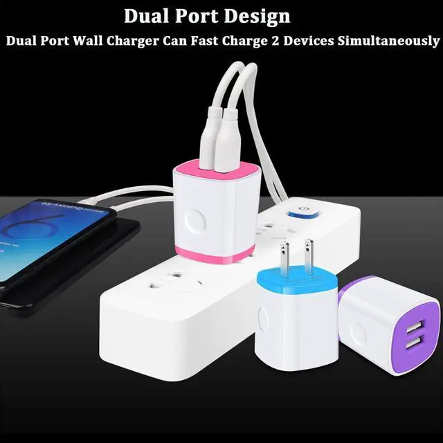 Alt view image 3 of 7 - USB Charger Wall Plug, iPhone Charging Box,AndHot 5Pack Home Travel 2.1Amp | Dual Port Fast Wall Charger Quick Charging Block Cube Brick for iPhone 17 16e 16 15 14 13 12 Pro Max XR X 8,Samsung,Android