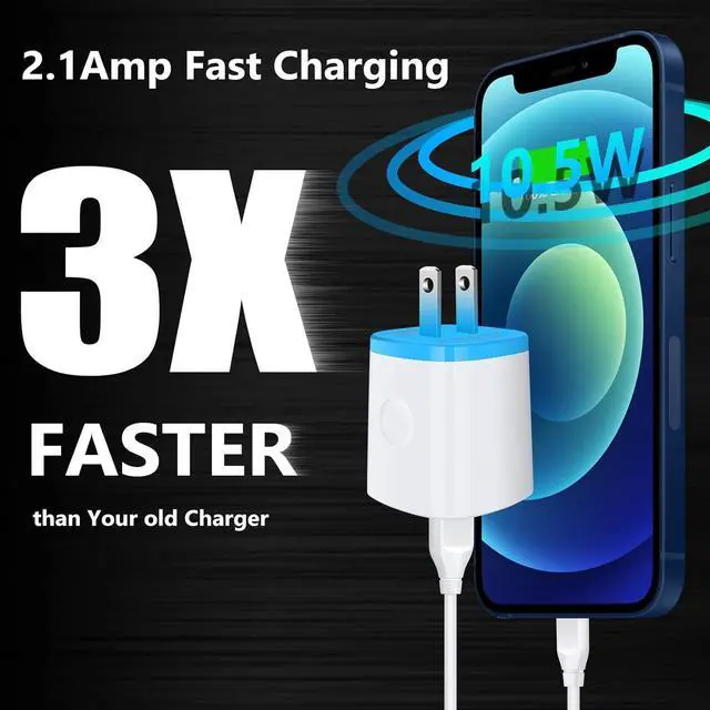 Alt view image 2 of 7 - USB Charger Wall Plug, iPhone Charging Box,AndHot 5Pack Home Travel 2.1Amp | Dual Port Fast Wall Charger Quick Charging Block Cube Brick for iPhone 17 16e 16 15 14 13 12 Pro Max XR X 8,Samsung,Android