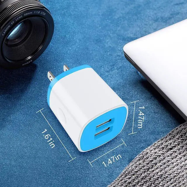Alt view image 6 of 7 - USB Charger Wall Plug, iPhone Charging Box,AndHot 5Pack Home Travel 2.1Amp | Dual Port Fast Wall Charger Quick Charging Block Cube Brick for iPhone 17 16e 16 15 14 13 12 Pro Max XR X 8,Samsung,Android