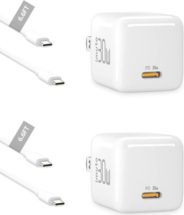 Chargeur USB-C 30 W GaN pour MacBook Air/iPhone/iPad + câble USB-C