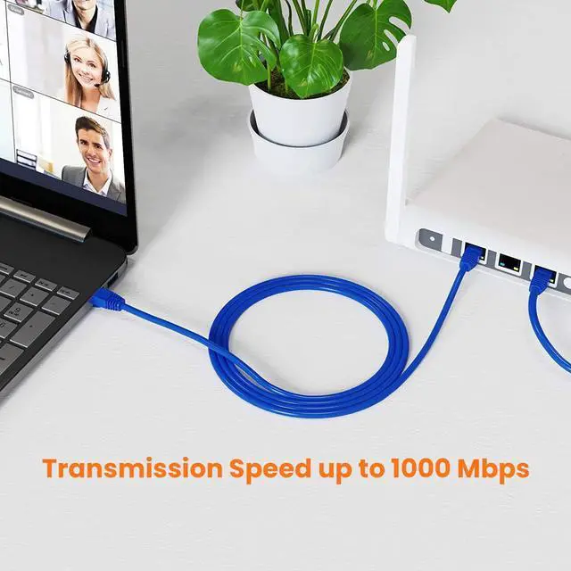 Alt view image 5 of 6 - CableCreation 1 Foot (5-PACK) Short CAT 5e Ethernet Patch Cable, RJ45 Computer Network Cord, Cat5/Cat5e/Cat6 Patch Cord Lan Cable UTP 24AWG+100% Copper Wire for PC, Mac, Laptop, PS5, Xbox, 0.3m, Blue
