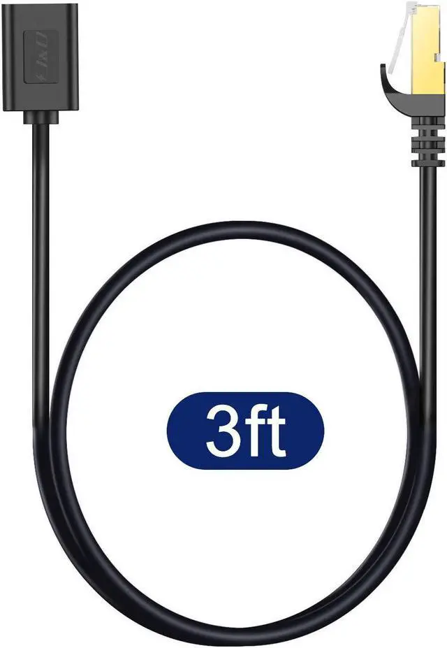 Alt view image 7 of 7 - J&D Ethernet Extension Cable, Cat 6 Ethernet Extender Cable Adapter (3 Feet) Support Cat6 / Cat5e / Cat5 Standards, RJ45 Cords Shielded Male to Female