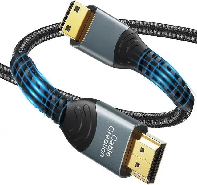 Alt view image 7 of 7 - Mini HDMI to HDMI Cable 10FT High Speed 4K x 2K 60Hz Male to Male 4K HDMI Adapter & Cable Tie Compatible with Camera Camcorder Laptop HDTV Raspberry Pi Zero W
