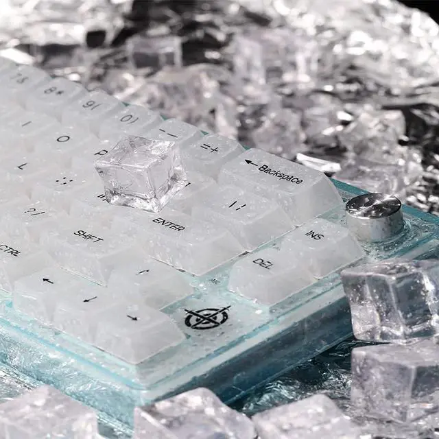 Alt view image 4 of 7 - MAGIC-REFINER MK31 60% Wired Mechanical Gaming Keyboard with Transparent Compact 66 Keys Chroma RGB Backlit, Custom Coiled C to A Cable, Ergonomic Hot Swappable Linear Switch Media Knob for PC/MAC