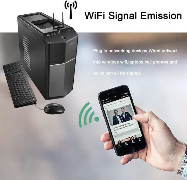 Alt view image 5 of 5 - USB WiFi Wireless Adapter for PC - Techkey 1200Mbps Dual Band 2.4GHz/300Mbps 5GHz/867Mbps High Gain Dual 5dBi Antennas Network WiFi USB 3.0 for Desktop Laptop with Windows 10/8/7/XP Mac OS/10.9-10.15