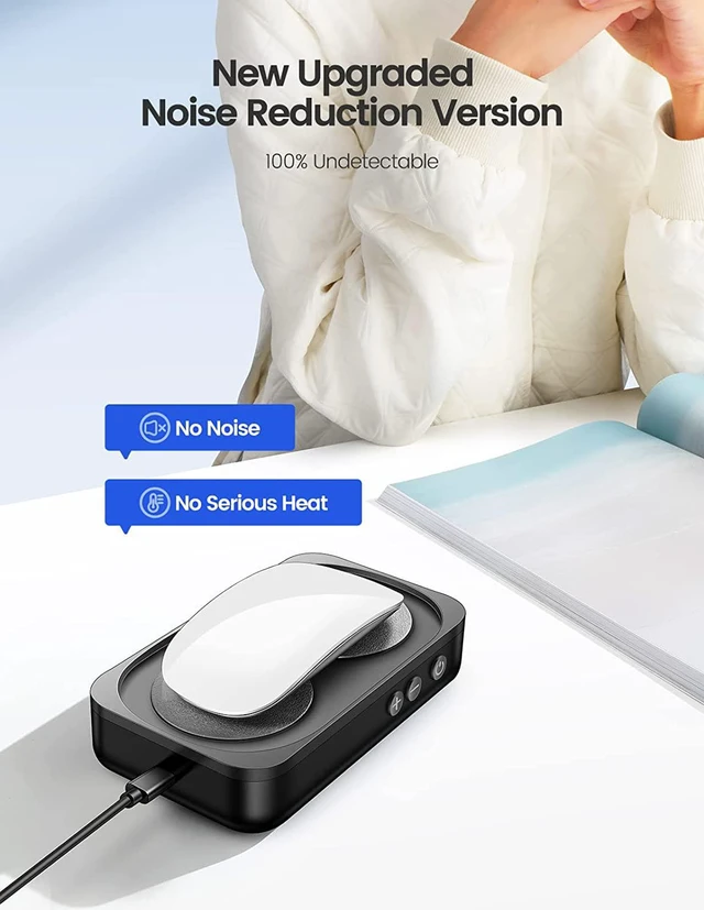 Alt view image 6 of 7 - Undetectable Mouse Mover Jiggler, 100% Random Mouse Movement Device, Mechanical Mouse Shaker with Adjustable Interval Timer, No Need to Align Optical Sensor, Quiet Vibration Keep PC Active