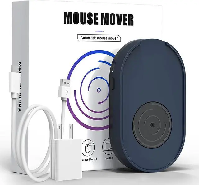 Main image of Mouse Jiggler, Undetectable Mouse Mover Device Wiggler Shaker with Drive Free USB Cable and 5V1A Adapter, Moves Mouse Automatically, Keep PC Screen Active, Blue