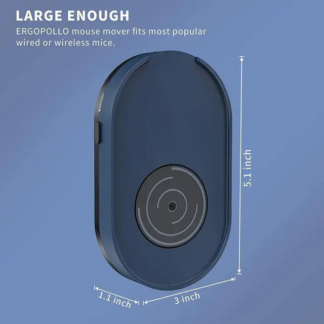 Alt view image 2 of 6 - Mouse Jiggler, Undetectable Mouse Mover Device Wiggler Shaker with Drive Free USB Cable and 5V1A Adapter, Moves Mouse Automatically, Keep PC Screen Active, Blue