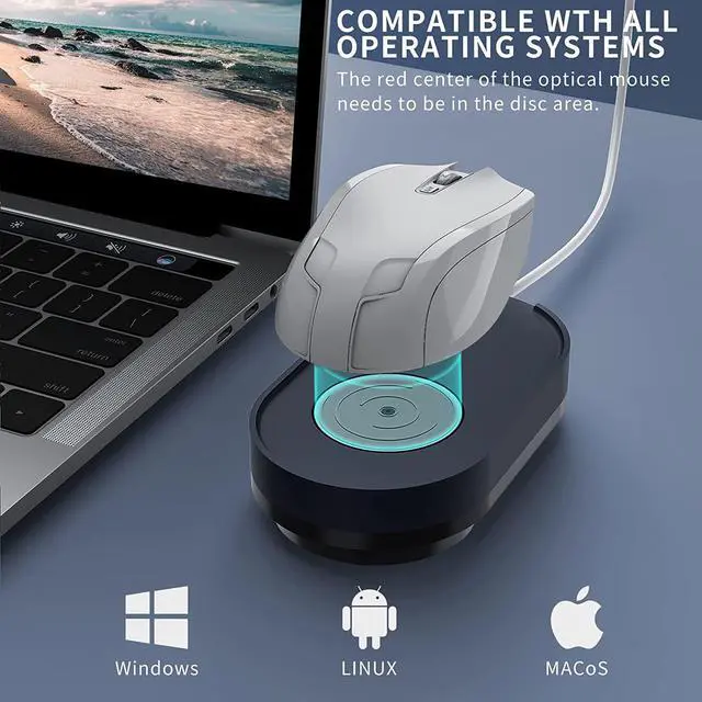 Alt view image 6 of 6 - Mouse Jiggler, Undetectable Mouse Mover Device Wiggler Shaker with Drive Free USB Cable and 5V1A Adapter, Moves Mouse Automatically, Keep PC Screen Active, Blue