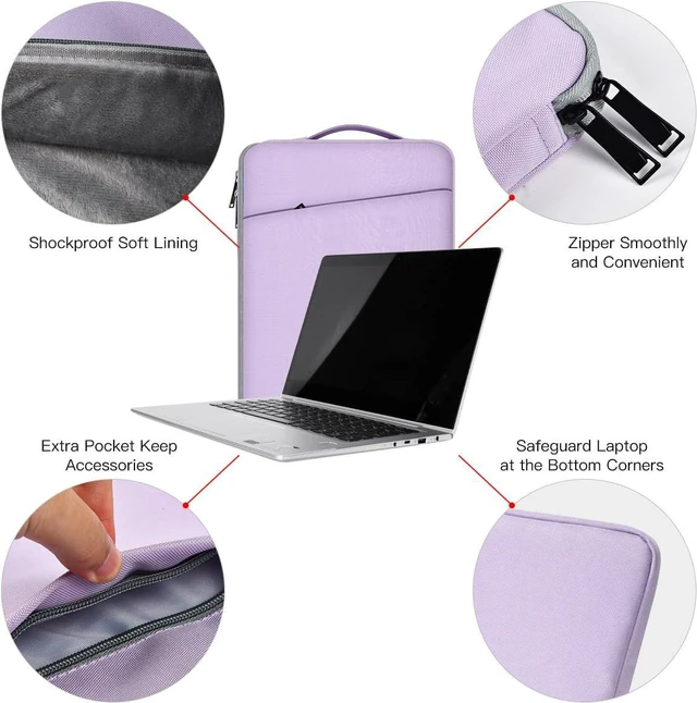 Alt view image 4 of 7 - 17 17.3 inch Laptop Bag for Women Computer Sleeve Case Compatible with Pavilion 17/ Envy 17/ / IdeaPad/LG Gram/MSI/ Notebook/Razer Blade Pro 17 Purple