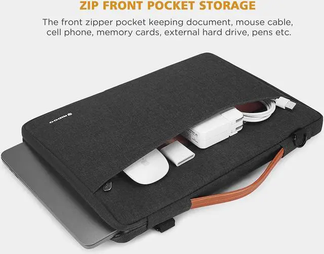 Alt view image 3 of 6 - 11-12.5 inch Laptop Sleeve Shoulder Bag for 14 MacBook Pro / 13 MacBook Pro Air / 12.9 iPad Pro 2016 2017 / New Surface Pro 8 X / 13.3 ThinkPad X13 Yoga Gen 2/14 ThinkPad X1 Carbon Gen 9
