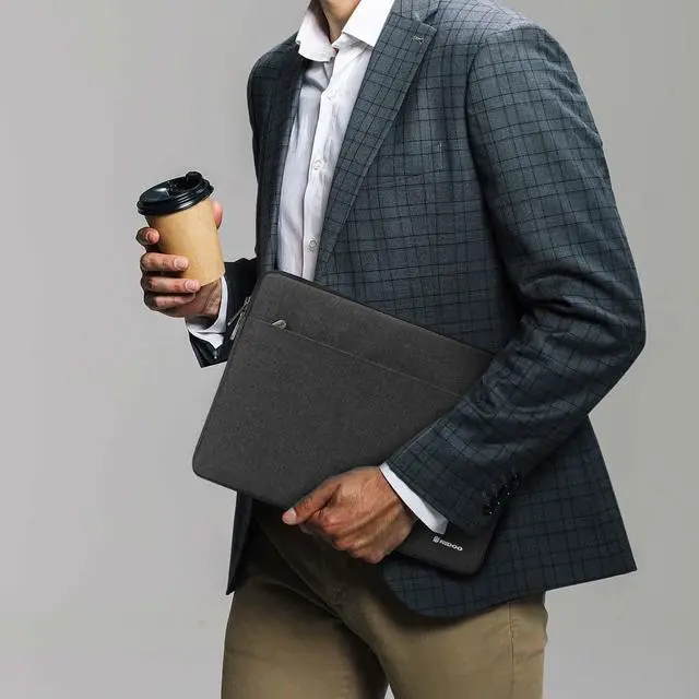 Alt view image 5 of 6 - 15.6 Laptop Sleeve & Accessory Bag for 15.6  HP  ThinkPad Laptops - Dark Grey