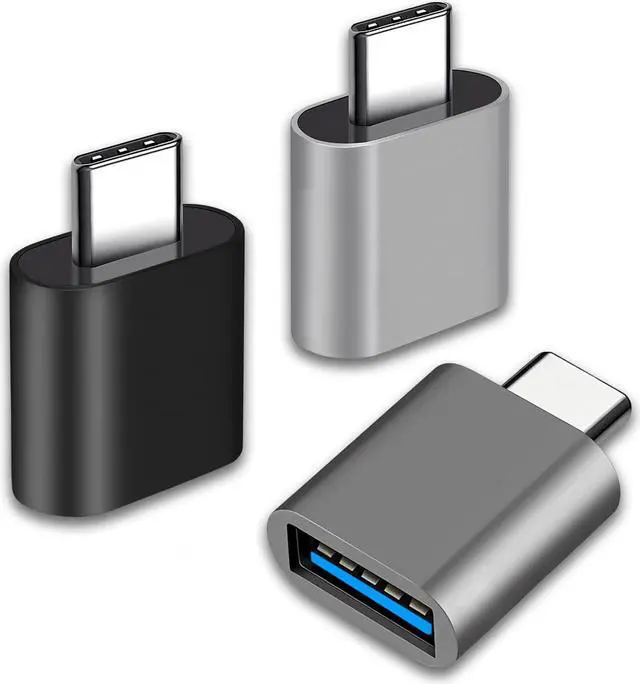 Main image of USB C to USB Adapter Type C Thunderbolt 4 OTG Converter USB C Male to USB 3.0 Female Adapter (3-Pack) for Apple MacBook Pro Mac Book iPad  Galaxy S20-S23 and More (Black/Grey/Silver)