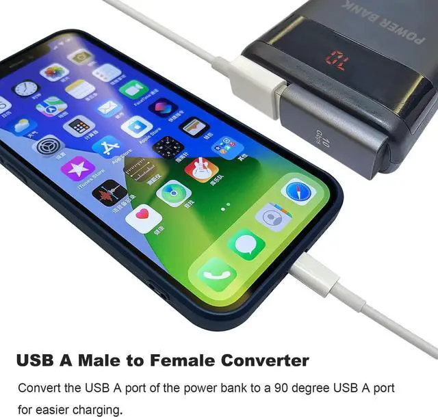 Alt view image 5 of 6 - 90 Degree USB 3.1 Adapter 2 Pack Left and Right Angle USB A Male to Female Converter Extender for PC Laptop USB A Charger Power Bank and More