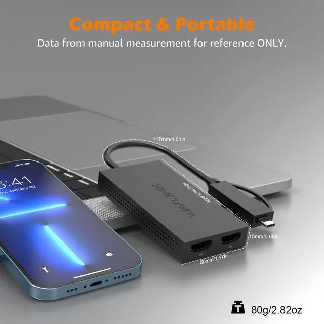 Alt view image 6 of 7 - USB 3.0 or USB C to HDMI Adapter for Dual Monitors 1080P@60Hz HDMI to USB Adapter for Windows MacOS ChromeOS Android Thunderbolt 3/4 Not Compatible with Linux iPad OS