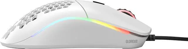 Alt view image 5 of 7 - Glorious Gaming Mouse - Model O Matte White 67 g Superlight Honeycomb USB Gaming Mouse