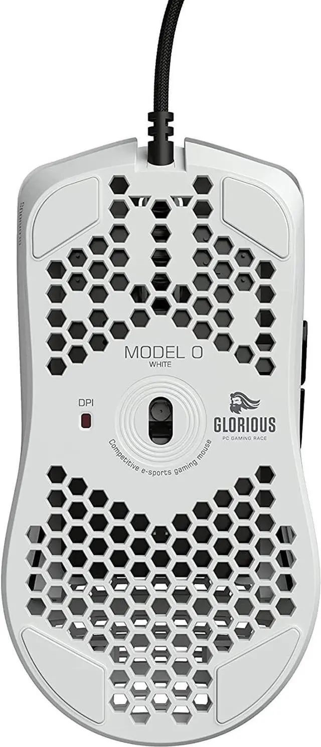 Alt view image 6 of 7 - Glorious Gaming Mouse - Model O Matte White 67 g Superlight Honeycomb USB Gaming Mouse