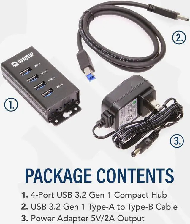Alt view image 6 of 6 - 4-Port USB 3.2 Gen 1 Mountable Charging and Data Hub