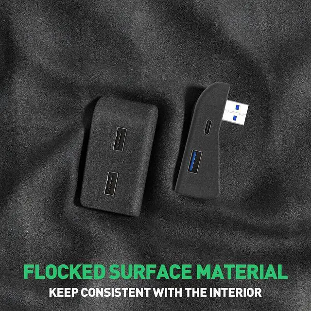 Alt view image 3 of 6 - YONZEE Glove Box USB Hub for Tesla Model 3, 4-in-1 ABS Flocking Multi Port Glove Box Hub Flash Drive Docking Station for Charging Data Transferring Games Music Model 3 Accessories