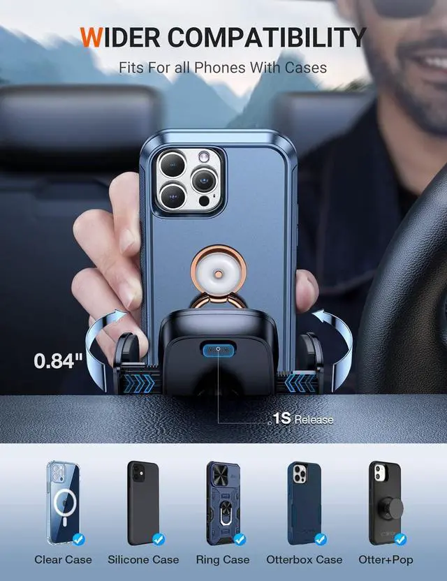 Alt view image 5 of 7 - [Ultra-Durable Cell Phone Holder for Car Universal Mount Dashboard Windshield Vent Compatible with iPhone 16 15 14 13 12 Pro Max  Galaxy S23+ Ultra S10 Note Plus