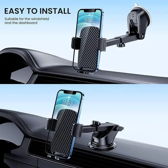 Alt view image 3 of 6 - Car Phone Mount [Washable & Reusable Suction] Phone Stand for Car Phone Holder Mount Dashboard Windshield Accessories Automobile Cell Phone Holder for iPhone Smartphone Universal Cradles