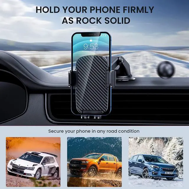Alt view image 6 of 6 - Car Phone Mount [Washable & Reusable Suction] Phone Stand for Car Phone Holder Mount Dashboard Windshield Accessories Automobile Cell Phone Holder for iPhone Smartphone Universal Cradles