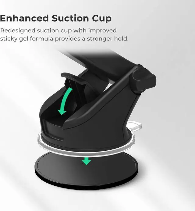 Alt view image 4 of 6 - Easy One Touch 5 Dashboard & Windshield Universal Car Mount Phone Holder Desk Stand with Suction Cup Base and Telescopic Arm for iPhone  Google  Nokia other Smartphones